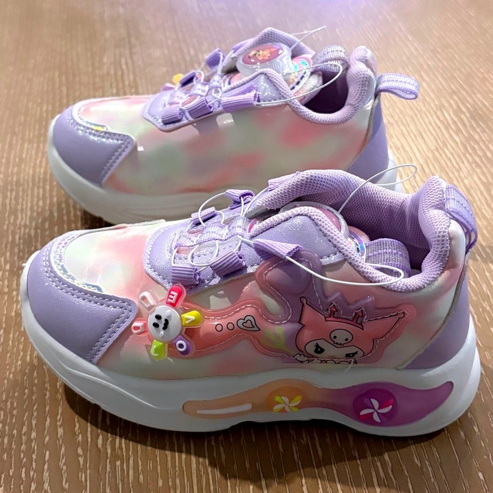 Girls Kuromi Colorful Spinner Sneakers EU 27 US Kids 10 Purple Iridescent Shoes